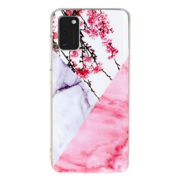 Marble Pattern IMD TPU Soft Back Case for Samsung Galaxy A41 - Style F Black