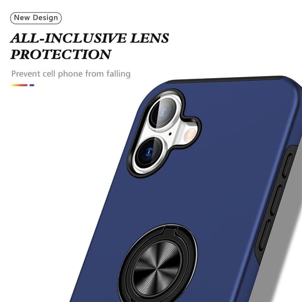 For iPhone 17 Hybrid-deksel med Fingerring Blue