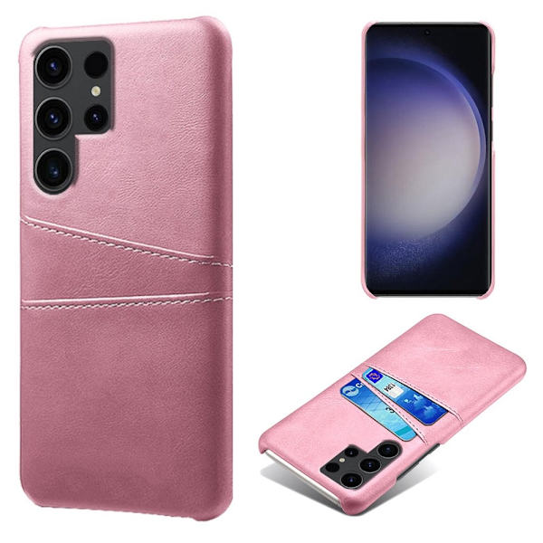 Til Samsung Galaxy S24 Ultra KSQ PU-læderbelagt skal hårdt etui Pink