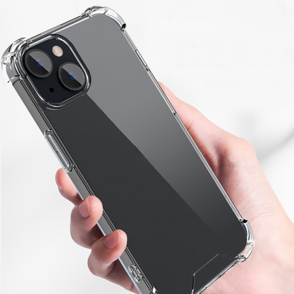 För iPhone 15 Skal Fodral TPU-ram + Akryl Baksida Telefonfodral Transparent