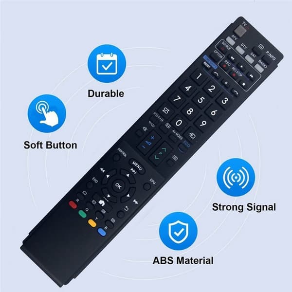 TV-fjernkontroll erstatning for GA857WJSA for Sharp TV Black