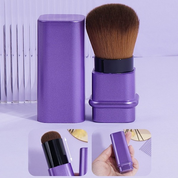 Fyrkantig infällbar rougeborste Makeup Tool Svart
