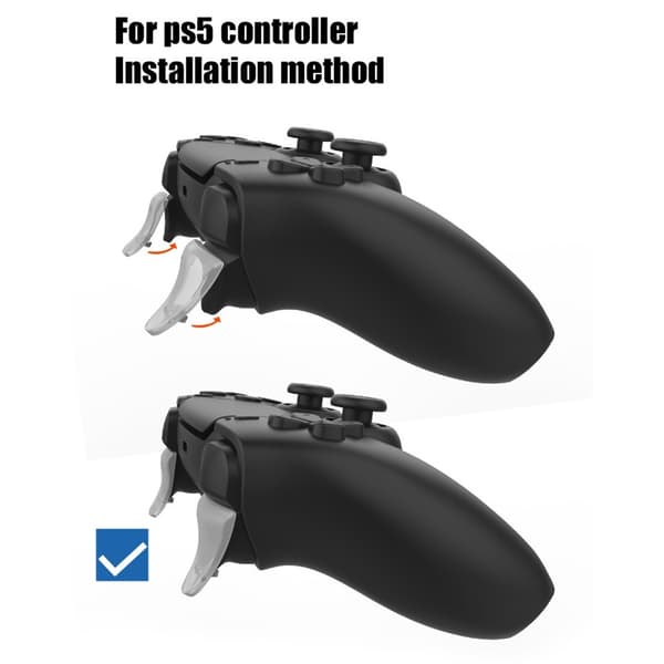 Forlenget avtrekkerknapp for Sony PS5 L2 / R2 Trigger + Tastlokk Black