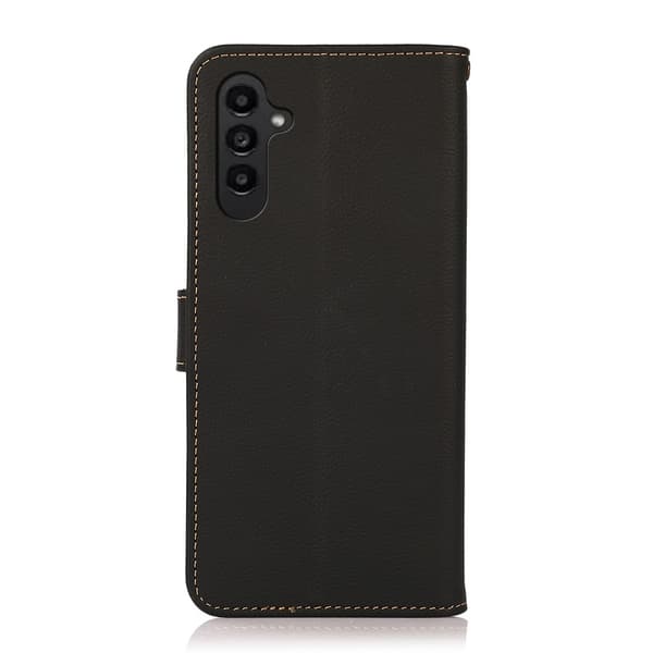 Til Samsung Galaxy A37 5G KHAZNEH mobildeksel i ekte kuskinnslær Black