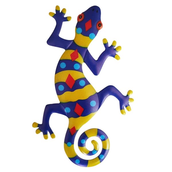Gecko Ödla Väggdekor Trädgård prydnad 13x22cm - Gul Gul