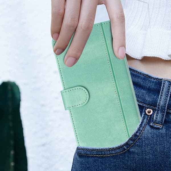 Til Motorola Edge 60 Pro 5G Etui Pung Stand Retrostruktur Turquoise