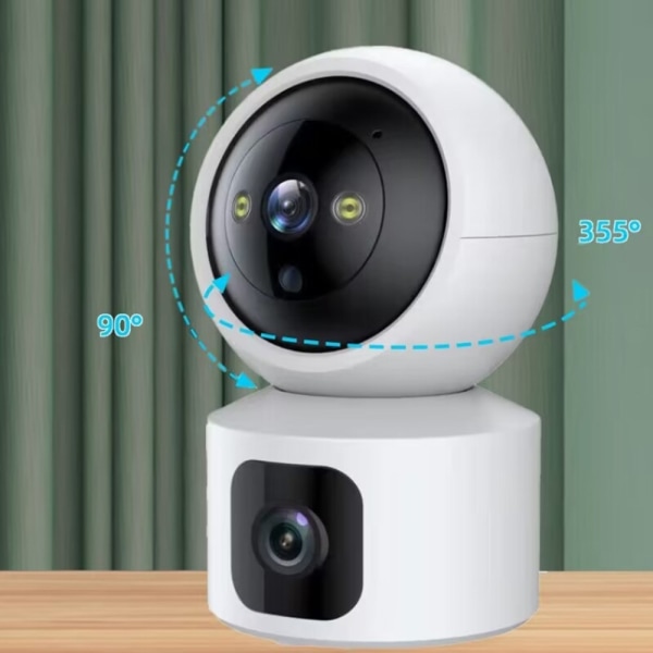 HD Smart WiFi-kamera kameramonitor Fullfärg Night Vision Vit