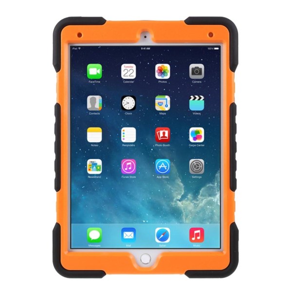 PEPKOO iPad 10.2 2020/2019. Ilma 10.5 2019. Pro 10.5 2017. Extreme Armor - Musta/Oranssi Black