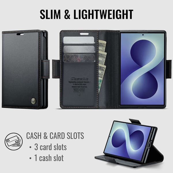 CASEME Glansfuldt telefonpungcover til Samsung Galaxy Z Fold8 Black