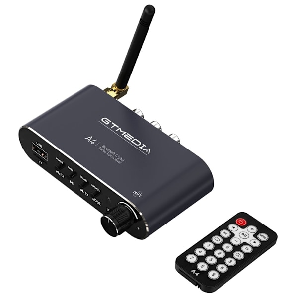 6-i-1 Bluetooth 5.1 lydadapter RX/TX-tilstande USB TF-kort IR-fjernbetjening Black