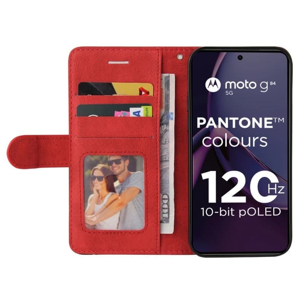 KT Plånboksfodral till Motorola Moto G84 - Röd Röd