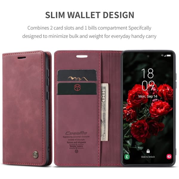 CASEME Retro Pung Taske til Samsung Galaxy S25+ (S25 Plus) Red
