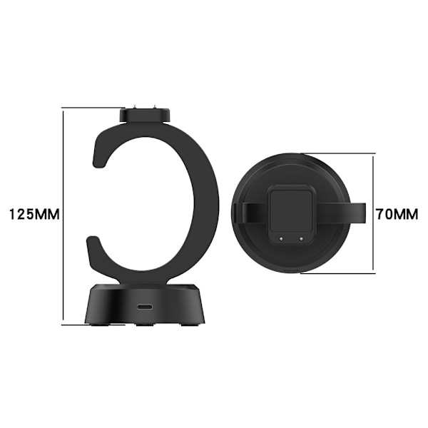 Huawei Watch Fit 3 / Honor Band 9 Charging Dock -kellon laturiin 1 metrin kaapelilla Black