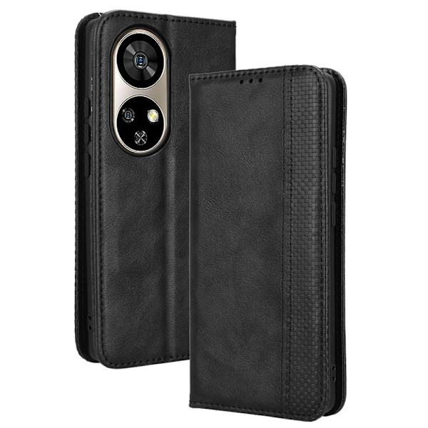 Vintage tegnebog taske til Ulefone Note 17 Pro Black