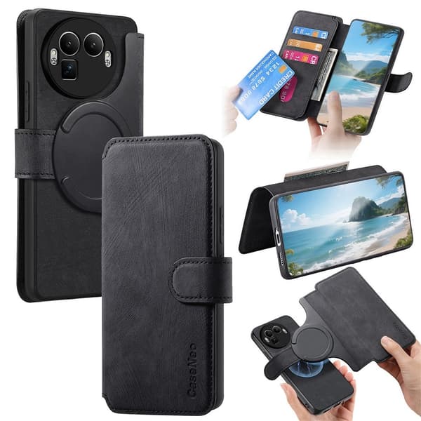 CASENEO Magnetisk Pungcover til Realme GT 8 Pro 5G Black