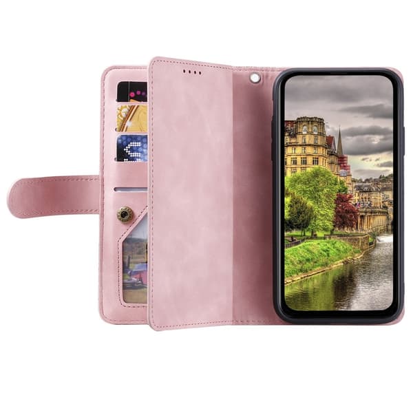 Xiaomi 17T Pro Lompakkokotelo Zipper Wallet Pink gold