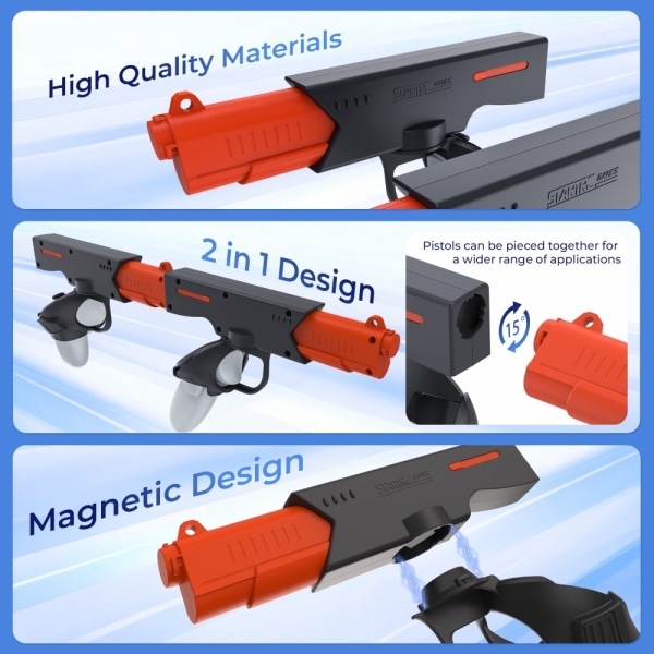 DEVASO For Meta Quest 3 VR Gaming Pistol Skytespillhåndtak Black