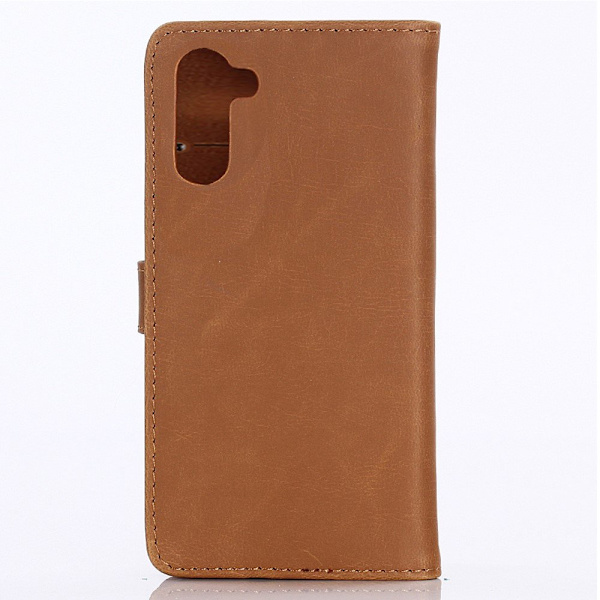 Crazy Horse Wallet Case for Samsung Galaxy Note 10 - Brown Brown