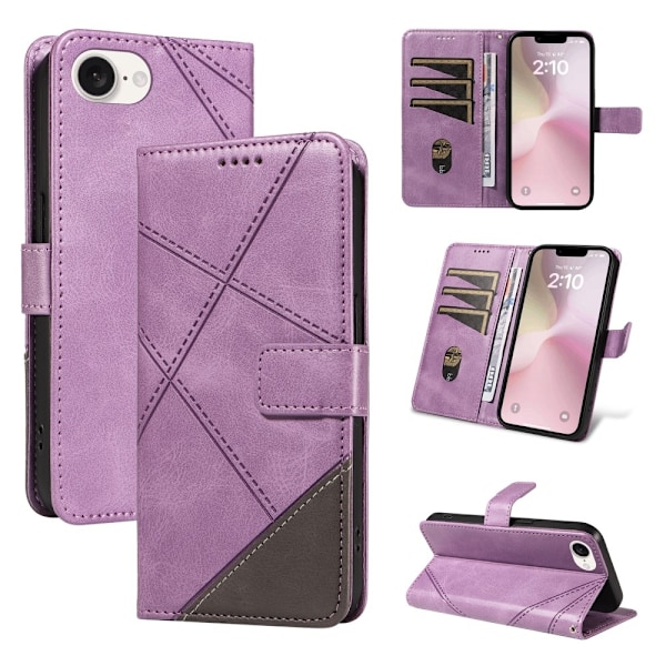 Lompakkokotelo iPhone 16e:lle – Geometrinen Viiva Purple