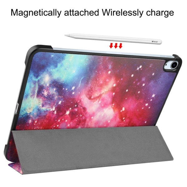 Till iPad Air 11 (2024) Slim fit tri-fold fodral - Galaxy Multicolor