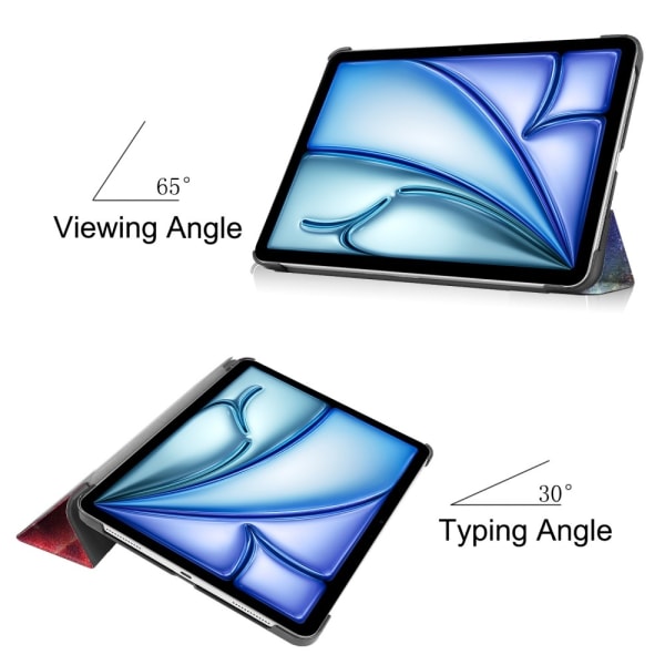Til iPad Air 11 (2024) Etui Tre-fold Stativ Tablet Cover - Galax Multicolor