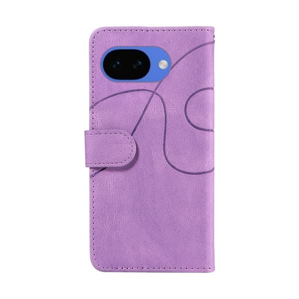 För Google Pixel 10a Plånboksfodral med Stativ Tvåfärgad Design - Lila Lila
