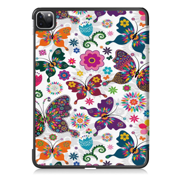 Apple iPad Pro 11 (2020) Slim fit tri-fold fodral - Butterflies and Flowers Green