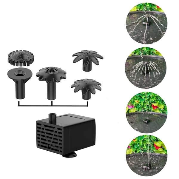 Soldriven Fontän 55 cm spruthöjd damm vatten cirkulationspump för trädgård Svart