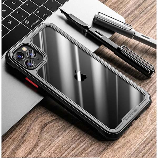 IPAKY PC + TPU Hybrid Taske til iPhone 12/12 Pro - Sort Black