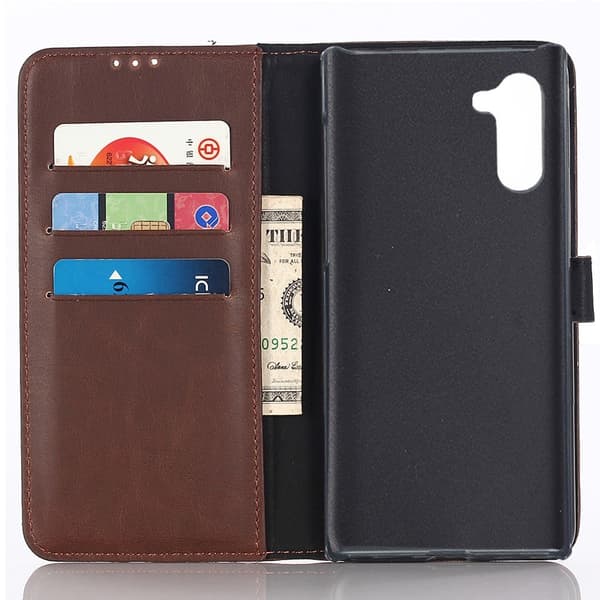 Crazy Horse Lompakkokotelo - Samsung Galaxy Note 10 - Coffee Brown