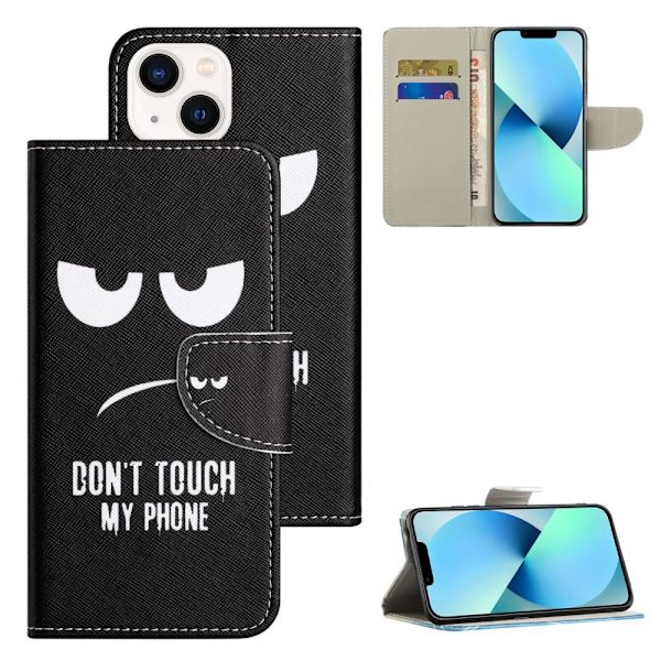 Til iPhone 15 Plus Wallet Stand Case Telefoncover - Rør ikke Black