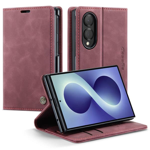 CASEME Telefonplånboksfodral med stöd till Samsung Galaxy Z Fold8 Röd