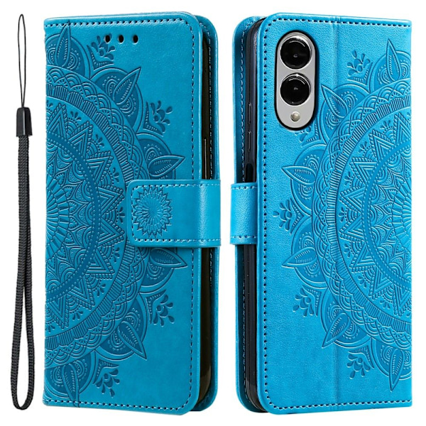 Til Samsung Galaxy S25 Edge tegnebogscover Cover Shell Mandala Blomstermønster Blue