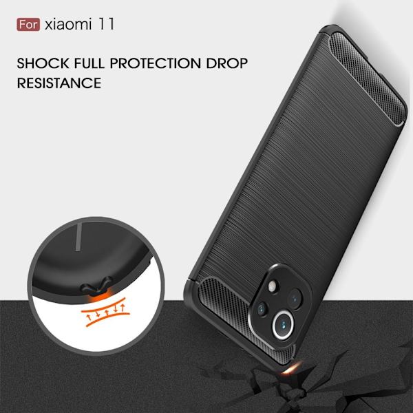 Xiaomi Mi 11 Karbon fiber Texture Skal - Svart Svart