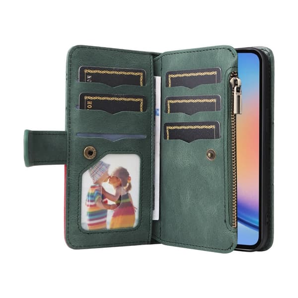 KT Multifunksjons Serie-5 For Samsung Galaxy A35 Telefonveske Green