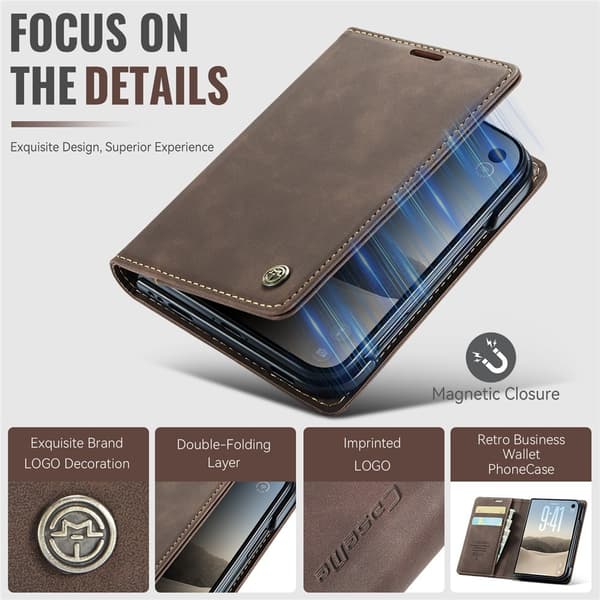 CASEME Telefonpungcover til iPhone Duo Brown