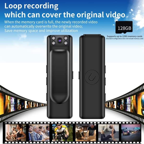Infrarød Night Vision Full HD 1080P Got Camera Video Recorder Black