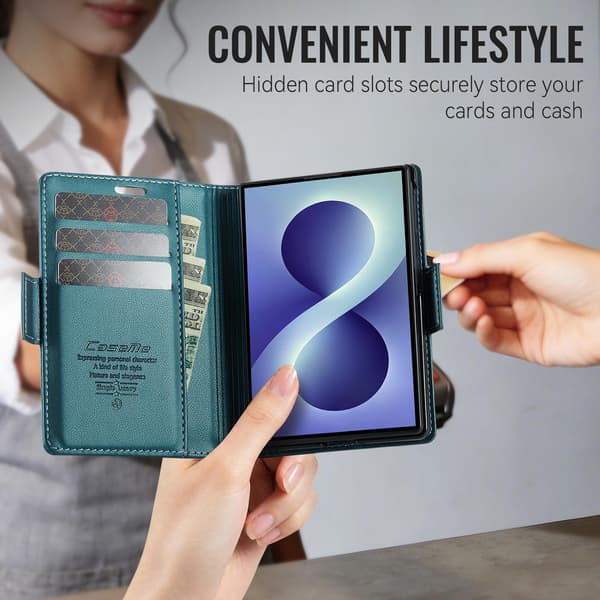 CASEME Glanset telefonlommebokdeksel til Samsung Galaxy Z Fold8 Green