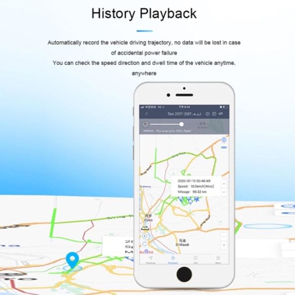 SEEWORLD BeiDou Satellite GPS Locator Vattentät Car Tracker Svart