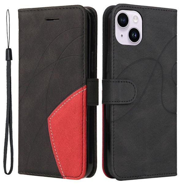 Til iPhone 15 Plus KT Series-1 Dobbeltfarvet etui Black