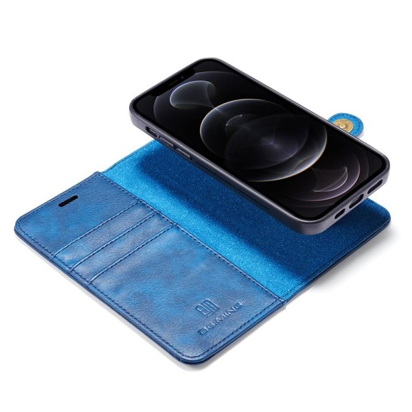 DG.MING iPhone 13 Mini Split Läder Plånboksfodral - Blå Blå