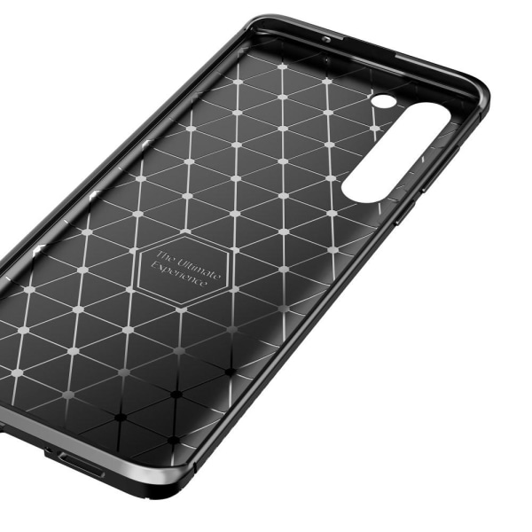 Carbon Fiber Anti-drop Soft TPU Case for Motorola Edge - Black Black
