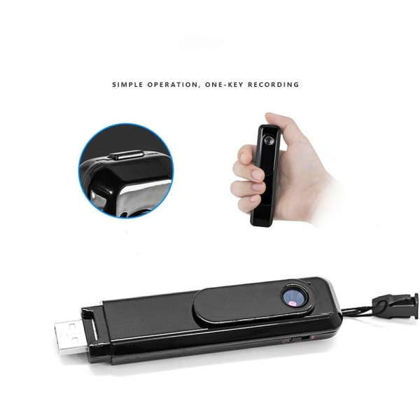 Mini Spy kamera HD Pen 1080P ljud och bild Svart