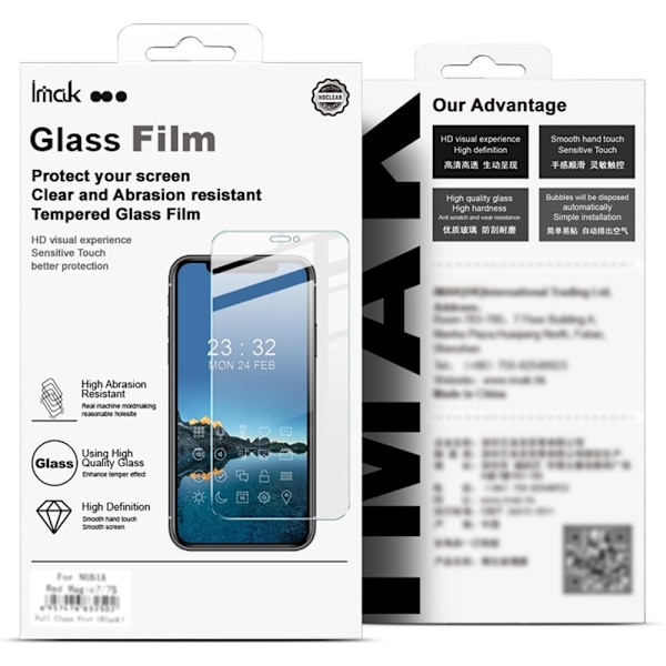 IMAK H Series till OnePlus 13R Härdat glas skärmskydd Transparent