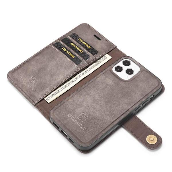 DG.MING til iPhone 13 Pro stilfuld tegnebog taske - kaffe Brown