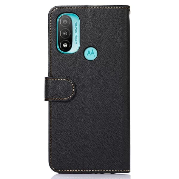 KHAZNEH Motorola Moto E20 / E40 Plånboksfodral - Svart/Röd Svart