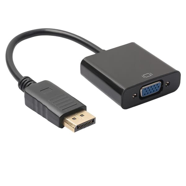 DisplayPort DP Han til VGA Hun Videokonverterkabel Adapter PC Bærbar TV Black
