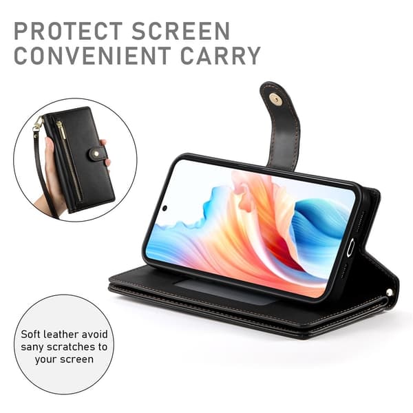 Phone Wallet Case for Realme C100 5G / C83 5G Black