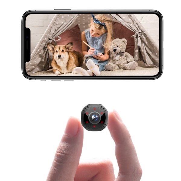 Intelligent WiFi-kamera Realtidsafspilning Panoramic View Overvågningskamera Black