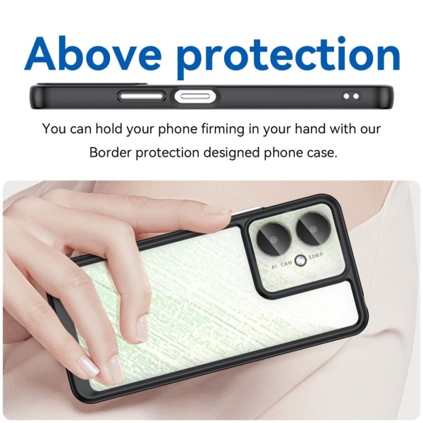 Til Xiaomi Redmi 13C Deksel Bakside Hybrid TPU+Akryl Black